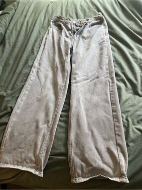 Wide Leg Light Gray Baggy Jeans
